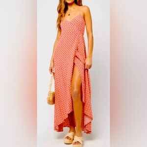 New w/Tags Attached! L*Space Junie Hi/Lo Wrap Dress. Retail $187.00. Size L.